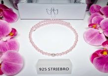 NH5- náhrdelník, ružové perličky